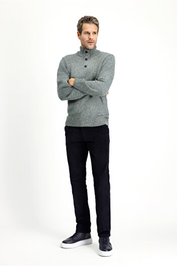 Kiğılı Relaxed Fit Comfortable Cut Cotton Velvet Trousers