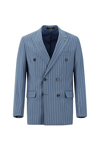 Abdullah Kiğılı Woolen Striped Regular Fit Double Breasted Suit