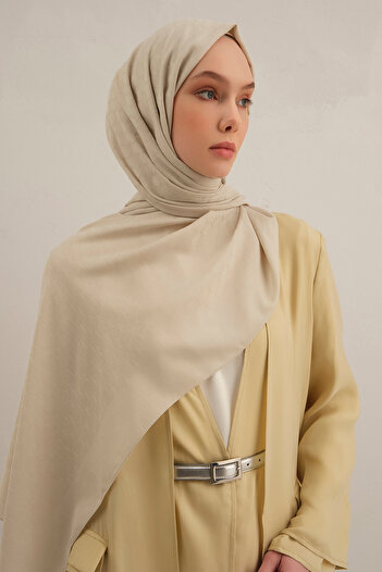 Armine Beige Link Pattern Bamboo Cotton Shawl 17