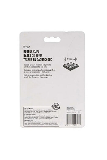 ACE Square Shape Rubber Non-Slip Furniture Caster Cups Brown 5.1cm