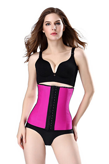 zenifique Body Shaping Corset, Waist Trainer, 3-Row Closure, Pink, 3Xl