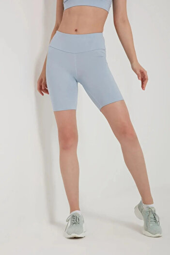 QUHOX Leggings sport biker scurti cu talie înaltă Albastru