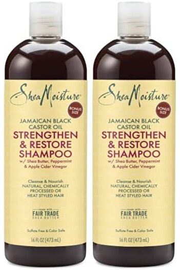 Shea Moisture Jamaican Black Castor Oil Strengthen & Restore Shampoo, 16.3 Oz, Pack of 2