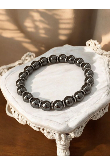 ms denis Hematite Stylish Men's Bracelet (Power Calm Mind)