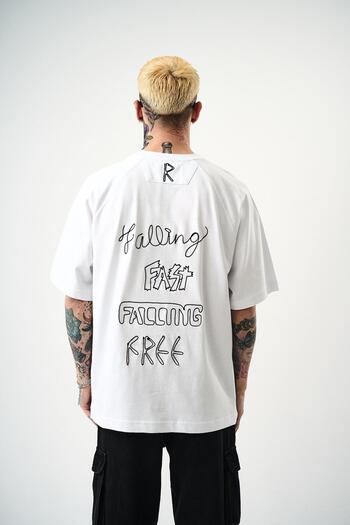 Respire Ανδρικό μπλουζάκι Fast Embroidered Oversize Λευκό