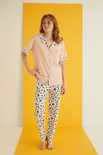 ELİTOL Viscose Buttoned Pajama Set