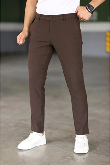CLASSİCS MEN Men's Straight Cut Quality Flexible Lycra Ankle Length Fabric Trousers-7202