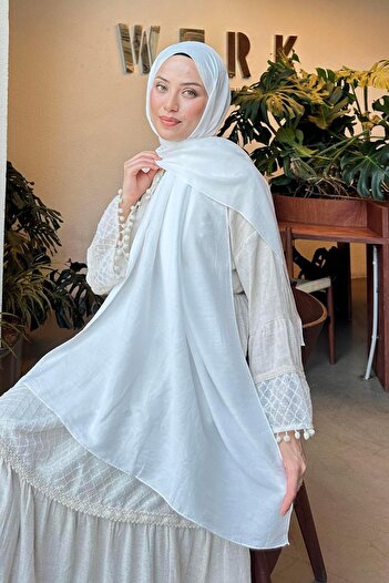 lamelif Comfort Cotton Shawl Off White