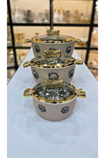 D&H 3Piece Hot Pot Set Insulated Food Warmer for Heat Retention & Stylish Serving