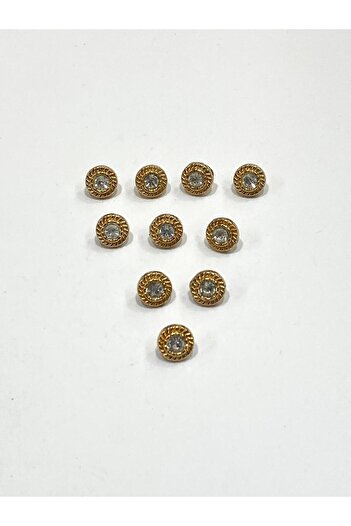 karantuhafiye Stoned Blouse Button / Metal Blouse Button Gold / 10 Pieces /2887/ Model 5