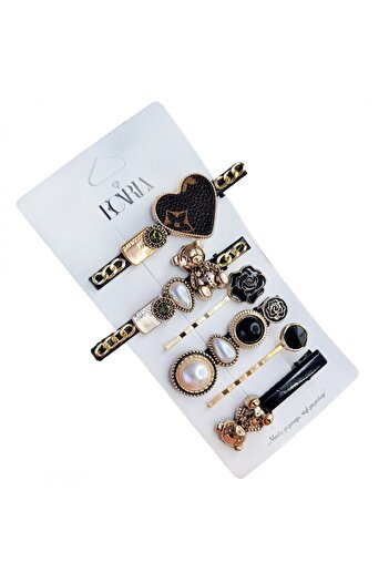 ECARLA Bear Hair Clips Set - Set of 6 elegant bear hair clips