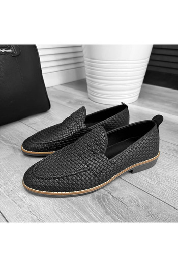 dehaine Men's casual loafers made of vegan leather, 12317, black