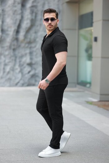TUA MODA Tua Moda Men's Ottoman Fabric Pants Shirt Suit