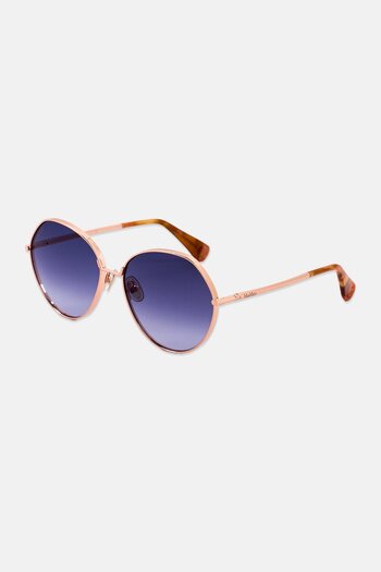 Max Mara Women MM009633W57 Round Sunglasses, Rose Gold