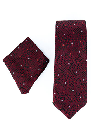 Oppland Men's Tie Classic Handkerchief Stylish Easy Shape Space Paledo Patterned Slim Fit Wide Design