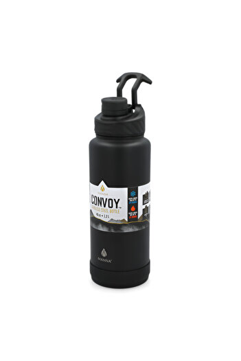 manna Convoy Stainless Steel Easy Carry Handle Water Bottle Black 40oz