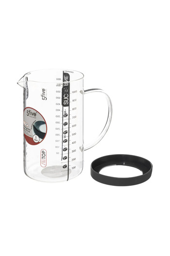 5 five simply smart Silitop graduated cup, glass, 1 liter