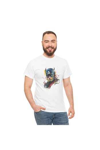 OEM Personalized Marvel Super Heroes T-shirt, Captain America, white, size M