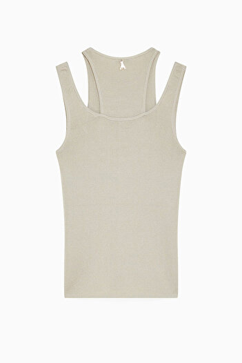 Patrizia Pepe TOP WITH STRAPS - PATRIZIA PEPE - L, GREY