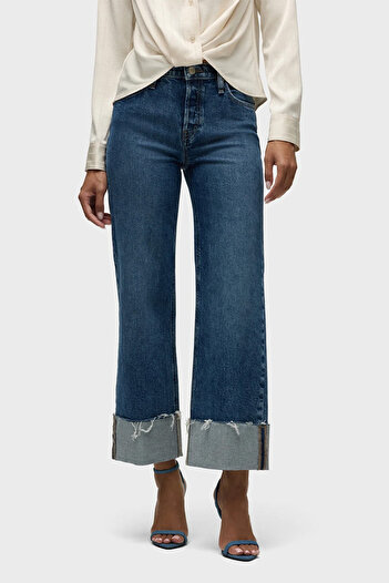 Hudson JEANS ROSIE HR CU CROCIERE LATĂ LA GLEZNĂ, CU MANȘETĂ CVRD BTN FL - - 27, ALBASTRU