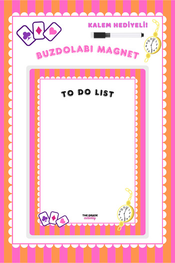 The Grade Summer Sil Timeless Pink to Do List Magnetic Fridge Planner Refrigerator Memo Holder Magnet Note Holder
