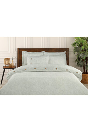 Özdilek Sadem Organic Soft Linen King Size Satin Duvet Cover Set