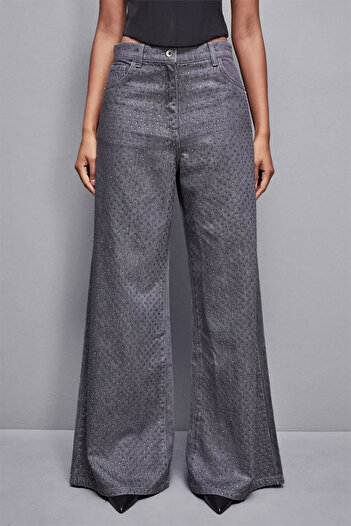 Patrizia Pepe JEANS WITH RHINESTONES PATRIZIA PEPE - 28, GRAY