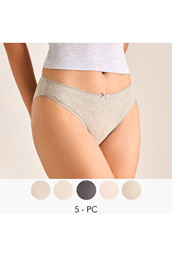 FAV Set of 5 - Bow Detail Briefs with Elasticated Waistband