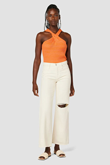Hudson JEANS ROSIE HR WIDE LEG ANKLE W-CVRD BTN FLY - - BEIGE, 27