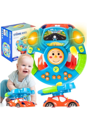 indiggo Interactive Steering Wheel Toy for Babies with Car, Gear Shifter and Sounds, Ages 18+ Months, Dimens