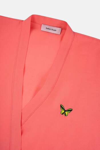 WWF Market Goliath Bird Winged Butterfly Tencel ™   Kimono - Fuchsia