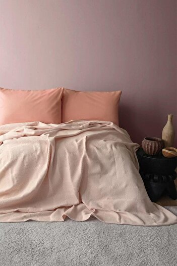 İssimo İssimo Summer Punch Wine Pink 100% Cotton Pique Set Single
