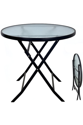 rexa Outdoor Folding Table, Foldable Round Dining Table 65 x 55 x35cm