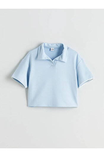 LC Waikiki Lcw Kids Blue Polo Neck Girl's T-Shirt and Pants