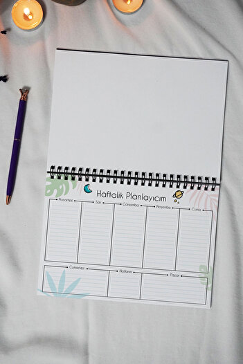 markcat A5 Butterfly Pattern Black Kraft Cover Notebook - Weekly Planner - 52 Sheets 15X21 cm