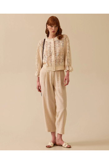 SEÇİL Patterned Lace Detailed Transparent Jacket