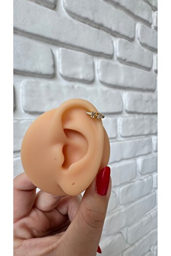 alysa jewelry Cerrahi Çelik baget taşlı halka Piercing 8mm