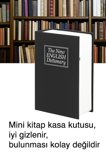 electroawm Kitap Görünümlü Anahtarlı Gizli Kasa – Para, Takı ve Değerli Eşyalar için Güvenli Saklama Kutusu