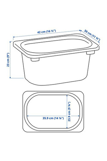 IKEA Trofast saklama kutusu gri 42x30x23 cm oyuncak dolabı kutu