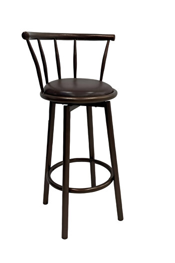 rexa Classic Wooden Bar Stool with Backrest & Circular Footrest – Vintage Slat Design