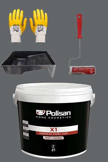 Polisan 4'Lü Set X1 Kokusuz Panel Kapı Boyası Amerikan Kapı 1KG