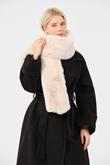DECORA CASA HOME COLLECTİON Thick Soft Furry Scarf, Winter Warm Plush Camisole Neck Collar