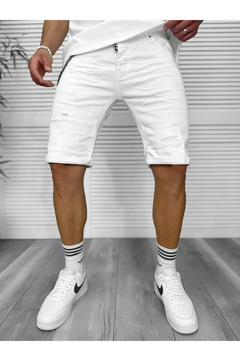 dehaine Men's skinny jeans, with patches, slim fit, 5725, white
