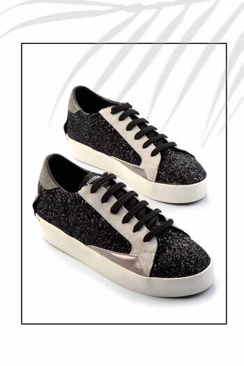 Bambi Black Leather Women's Casual Shoes K01102140303