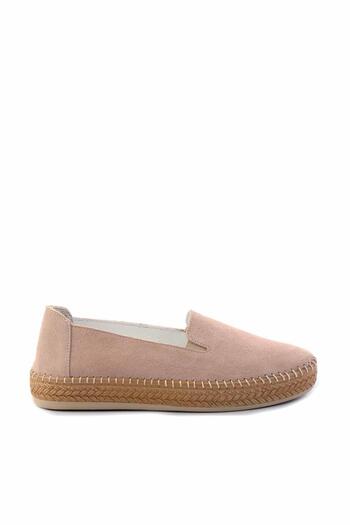 Bambi Béžová kožená dámská espadrilka K01281020002