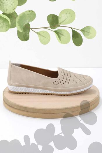 Bambi Beige Nubuck Women's Ballerinas01348065201