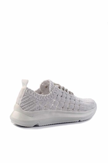 Bambi Beyaz Lame Kadın Sneaker K01792015116
