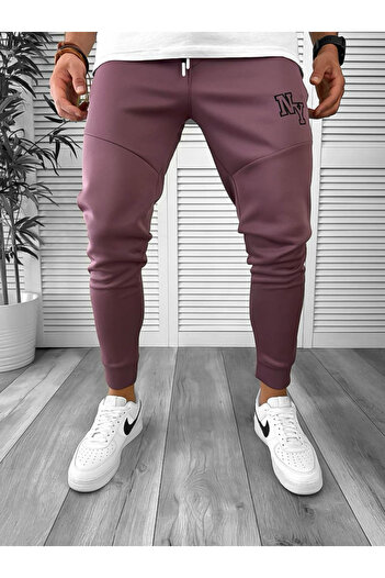 dehaine Men's sweatpants, slim fit, NY, 12347, brown