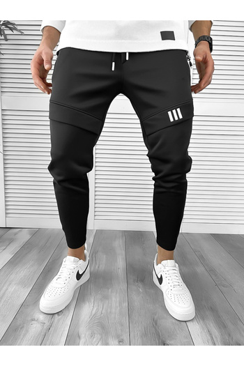 dehaine Men's slim fit sweatpants, made of nylon, 10230, black