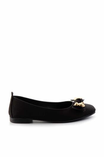Bambi Black Fabric Women's Ballerina Ballerina01956555504